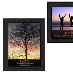 Homeroots Set Of Two Inspirational Black Framed Wall Art Prints – Elevate Your Space With Style And Color  Wood Product Paper Print Uv Coating 405752