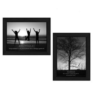 Homeroots Set Of Two Inspirational Black Framed Wall Art Prints – Elevate Your Space With Style And Color  Wood Product Paper Print Uv Coating 405757