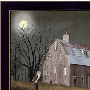 Homeroots Set Of Two Midnight Moon Black Framed Print Wall Art  Wood Product Paper Print Uv Coating 405758