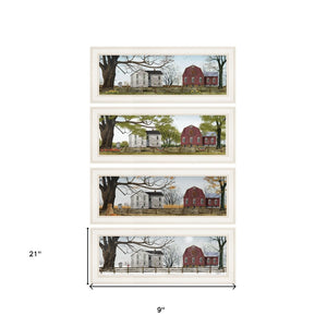 HomeRoots Set of Four Stunning Seasonal Framed Prints - Elegant Wall Art for Home Décor and Easy Styling 405760