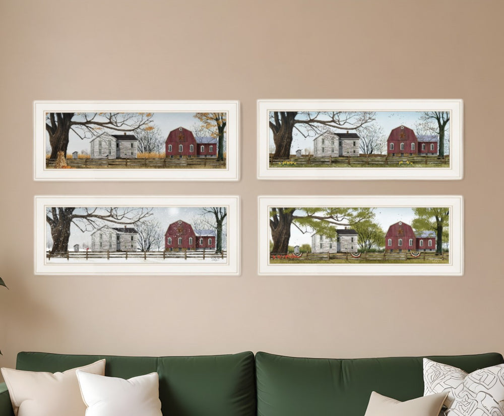 HomeRoots Set of Four Stunning Seasonal Framed Prints - Elegant Wall Art for Home Décor and Easy Styling 405760
