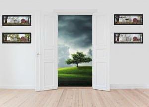 HomeRoots Set of Four Stunning Seasonal Art Prints in Black Frames - Enhance Your Home Décor Effortlessly! 405761