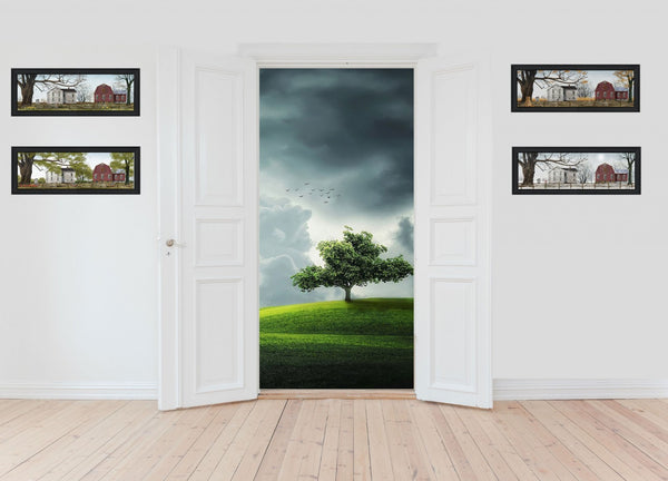 HomeRoots Set of Four Stunning Seasonal Art Prints in Black Frames - Enhance Your Home Décor Effortlessly! 405761