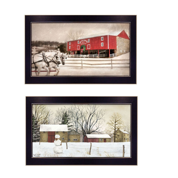 HomeRoots Set of 2 Rectangular Paper Prints – Bold Block-Print Art for Modern Home Décor & Easy Hanging 405774