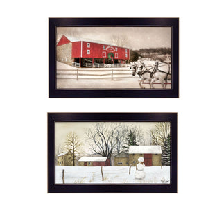 HomeRoots Set of 2 Rectangular Paper Prints – Bold Block-Print Art for Modern Home Décor & Easy Hanging 405774