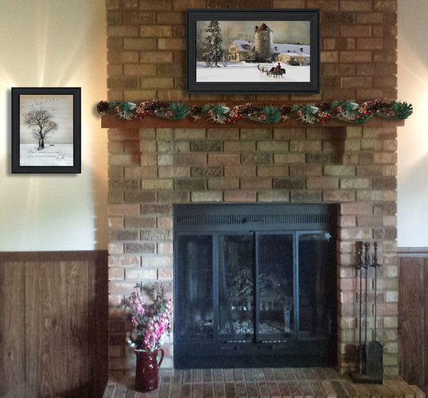 HomeRoots Set of 2 Framed Rectangular Paper Prints - Modern Countryside Decor for Effortless Home Style 405777