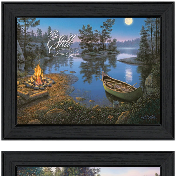 HomeRoots Set of 2 Framed Block-Print Art Pieces – Vibrant Decor for Home, Office & Gallery-Ready Style 405781
