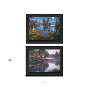 HomeRoots Set of 2 Framed Block-Print Art Pieces – Vibrant Decor for Home, Office & Gallery-Ready Style 405781