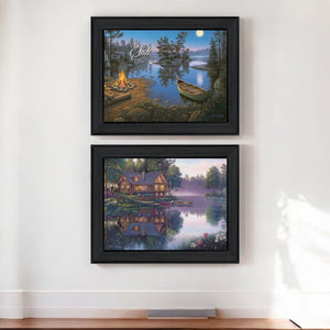 HomeRoots Set of 2 Framed Block-Print Art Pieces – Vibrant Decor for Home, Office & Gallery-Ready Style 405781