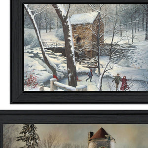 HomeRoots Set of 2 Contemporary Rectangle Paper Prints - Bold Countryside Art for Modern Home Décor 405784