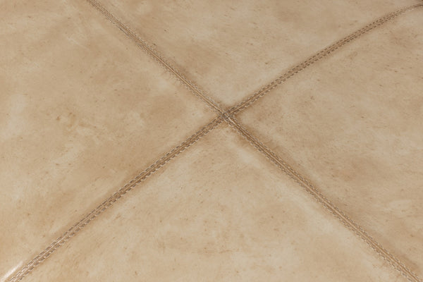 Sarreid Montvale Coffee Table/Bench - Luxurious Antiqued Vellum Finish With Leather And Iron Accents Beige  40578