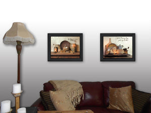 HomeRoots Set of 2 Stylish Rectangular Art Prints - Modern Countryside Decor for Living Room & Office Spaces 405798