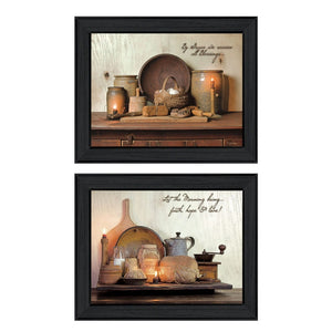 HomeRoots Set of 2 Stylish Rectangular Art Prints - Modern Countryside Decor for Living Room & Office Spaces 405798