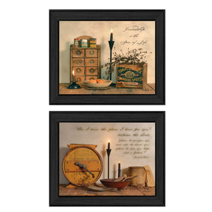 HomeRoots Set of 2 Rectangle Paper Prints - U.S. States & Territories Art in Sleek Black Frames for Modern Decor 405799