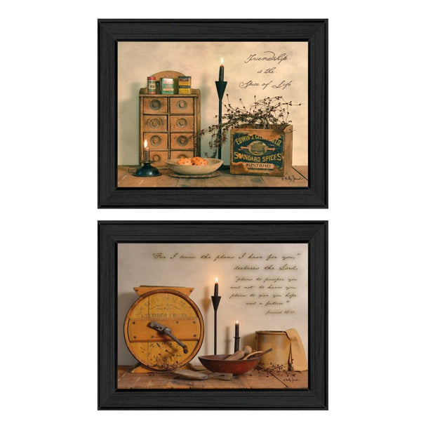 HomeRoots Set of 2 Rectangle Paper Prints - U.S. States & Territories Art in Sleek Black Frames for Modern Decor 405799
