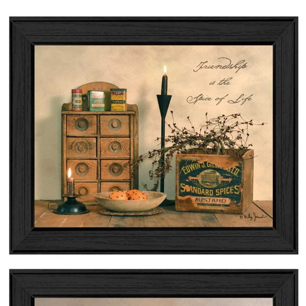 HomeRoots Set of 2 Rectangle Paper Prints - U.S. States & Territories Art in Sleek Black Frames for Modern Decor 405799