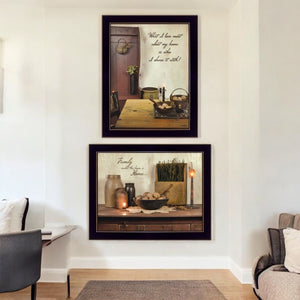 HomeRoots Set of 2 Framed Rectangle Paper Prints – Bold Block-Print Art for Stylish Home Decor Updates 405804