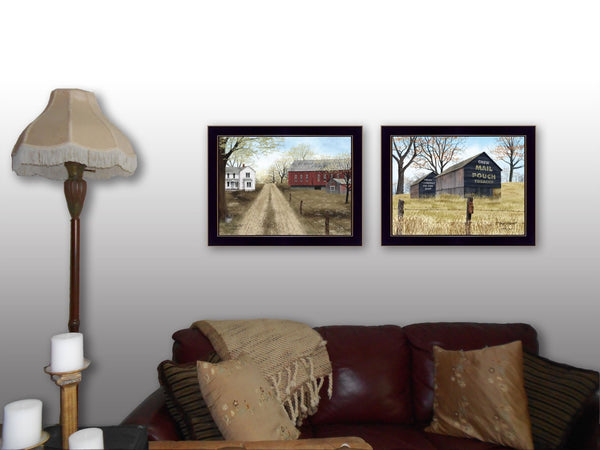 HomeRoots Set of 2 Modern Rectangle Paper Prints - Stylish Block-Print Wall Art for Any Room Décor Upgrade 405806