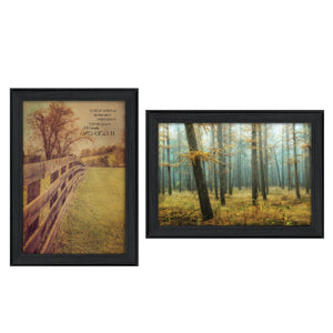 HomeRoots Set of 2 Framed Rectangular Paper Prints - Stylish Country Decor for Modern Homes & Eclectic Spaces 405807