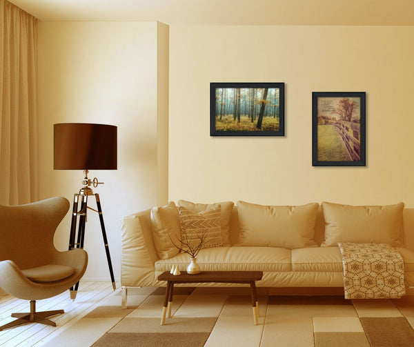 HomeRoots Set of 2 Framed Rectangular Paper Prints - Stylish Country Decor for Modern Homes & Eclectic Spaces 405807
