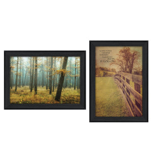 HomeRoots Set of 2 Framed Rectangular Paper Prints - Stylish Country Decor for Modern Homes & Eclectic Spaces 405807