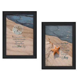 HomeRoots Set of 2 Framed Coastal Paper Prints – Stylish Beach-Inspired Wall Art for Modern Home Décor 405809