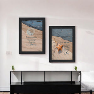 HomeRoots Set of 2 Framed Coastal Paper Prints – Stylish Beach-Inspired Wall Art for Modern Home Décor 405809