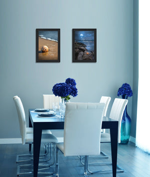 HomeRoots Set of 2 Framed Coastal Art Prints - Modern Beach & Ocean Decor for Stylish Home Refresh 405811