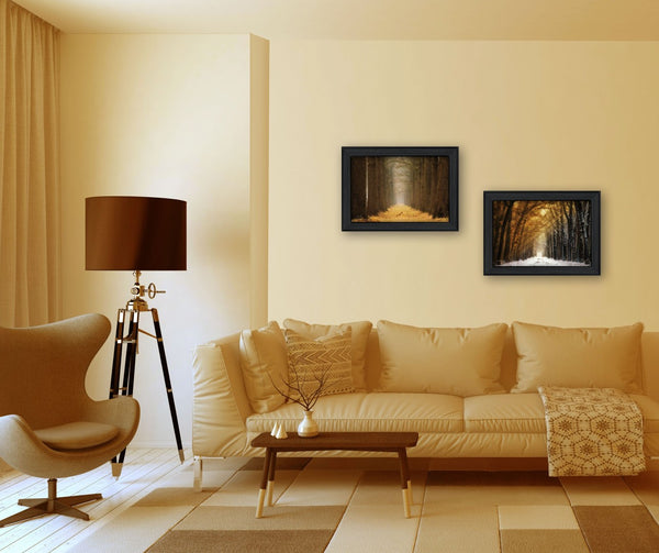 HomeRoots Set of 2 Framed Contemporary Mixed-Media Art Prints for Modern Home Decor - Ready to Hang! 405814