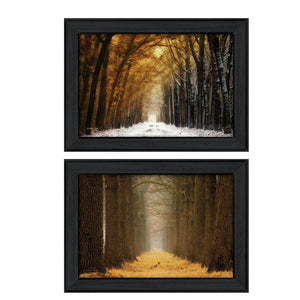 HomeRoots Set of 2 Framed Contemporary Mixed-Media Art Prints for Modern Home Decor - Ready to Hang! 405814