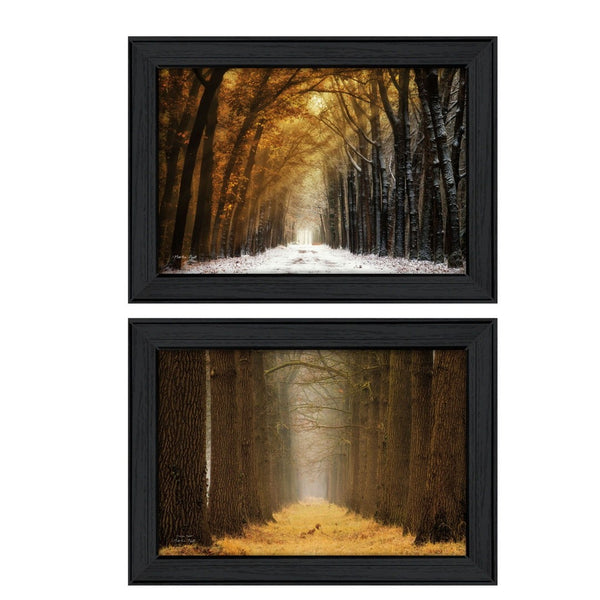 HomeRoots Set of 2 Framed Contemporary Mixed-Media Art Prints for Modern Home Decor - Ready to Hang! 405814