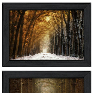 HomeRoots Set of 2 Framed Contemporary Mixed-Media Art Prints for Modern Home Decor - Ready to Hang! 405814
