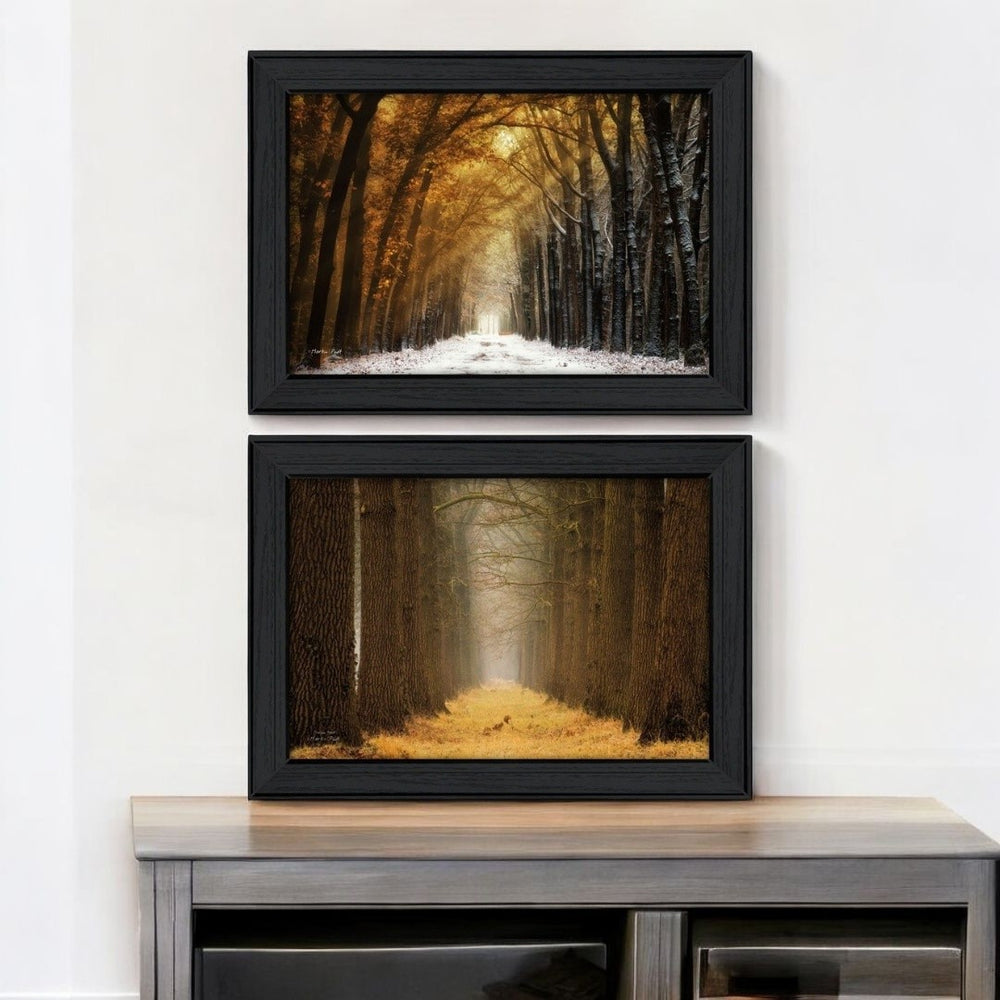 HomeRoots Set of 2 Framed Contemporary Mixed-Media Art Prints for Modern Home Decor - Ready to Hang! 405814