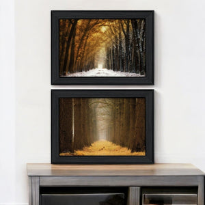 HomeRoots Set of 2 Framed Contemporary Mixed-Media Art Prints for Modern Home Decor - Ready to Hang! 405814