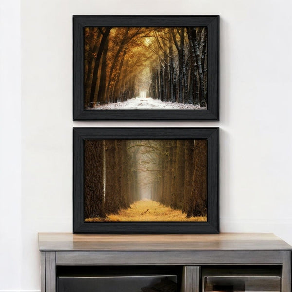 HomeRoots Set of 2 Framed Contemporary Mixed-Media Art Prints for Modern Home Decor - Ready to Hang! 405814