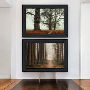 HomeRoots Set of 2 Framed Rectangle Prints - Modern Block-Print Art for Stylish Home Decor & Easy Wall Refresh 405815