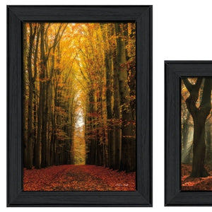 HomeRoots Set of 2 Stylish Framed Paper Prints - Modern Countryside Decor for Any Room, Ready to Hang 405816