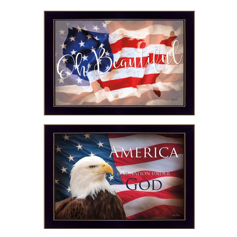 HomeRoots Set of 2 Rectangle Paper Prints - Vibrant Block-Print Wall Art for Modern & Countryside Decor 405818