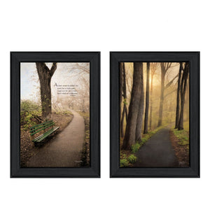 HomeRoots Set of 2 Rectangle Paper Prints - Bold Artistic Flair for Your Walls, Perfect for Any Décor Style! 405823