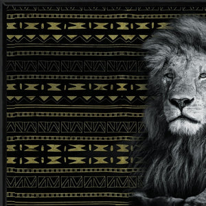 HomeRoots Set of 2 Rectangle Framed Lion Artwork Prints - Bold Contemporary Wall Decor for Any Room 405826