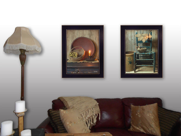 HomeRoots Set of 2 Framed Rectangular Country-Inspired Prints for Elegant Home Decor - Versatile Style! 405827