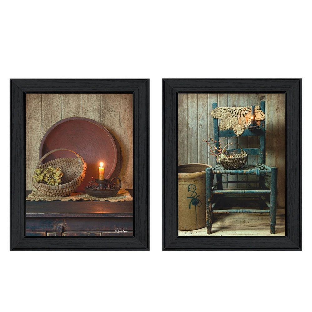 HomeRoots Set of 2 Framed Rectangular Country-Inspired Prints for Elegant Home Decor - Versatile Style! 405827