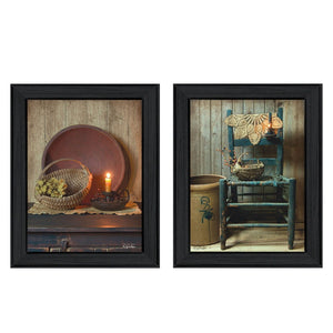HomeRoots Set of 2 Framed Rectangular Country-Inspired Prints for Elegant Home Decor - Versatile Style! 405827