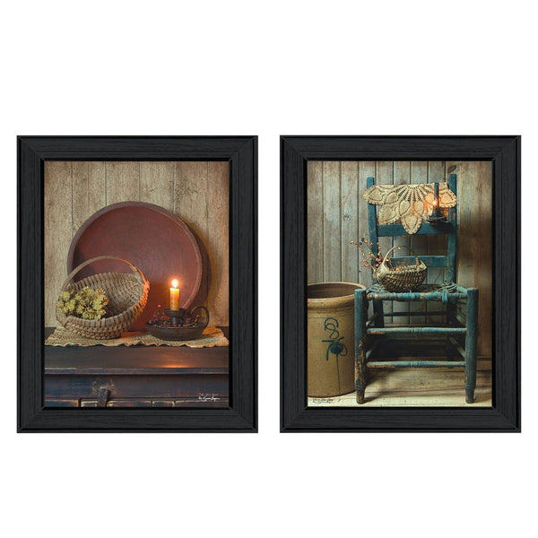 HomeRoots Set of 2 Framed Rectangular Country-Inspired Prints for Elegant Home Decor - Versatile Style! 405827