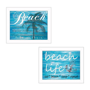 HomeRoots Set of 2 Coastal Rectangle Framed Prints - Ocean-Themed Wall Art for Beachy Home Décor Style 405836