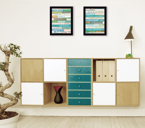 HomeRoots Set of 2 Coastal-Inspired Rectangular Wall Prints | Vibrant Accents for Home Décor Refresh 405840