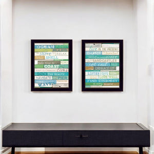 HomeRoots Set of 2 Coastal-Inspired Rectangular Wall Prints | Vibrant Accents for Home Décor Refresh 405840