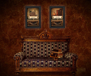 HomeRoots Set of 2 Charming Rectangular Paper Prints - Stylish Wall Art for Countryside & Coastal Decor 405845