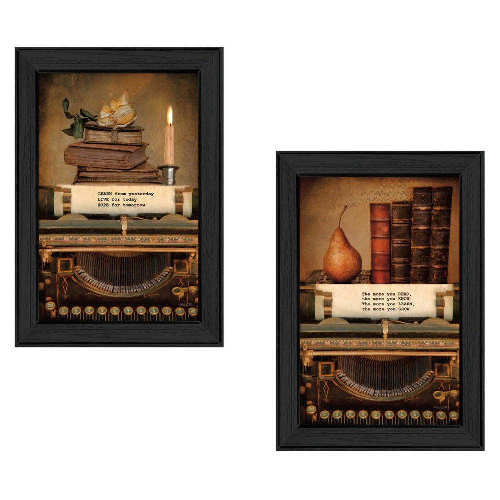HomeRoots Set of 2 Charming Rectangular Paper Prints - Stylish Wall Art for Countryside & Coastal Decor 405845