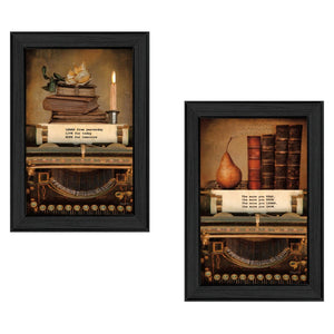 HomeRoots Set of 2 Charming Rectangular Paper Prints - Stylish Wall Art for Countryside & Coastal Decor 405845